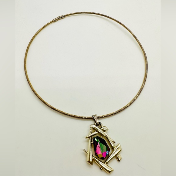 Vintage abstract heliotrope pendant necklace - Picture 9 of 13